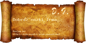 Dobránszki Irma névjegykártya