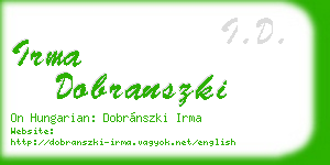irma dobranszki business card