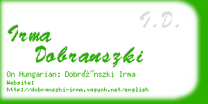 irma dobranszki business card